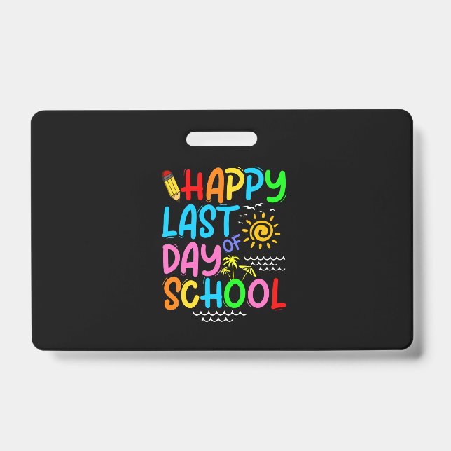 Crachá Feliz Dia Passado de Professores De Óculos De Sol  (Frente)