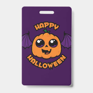 Crachá Feliz Halloween Abóbora Kawaii Espiritualidade Fof