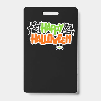 Crachá Feliz Halloween Colorida Aranha Cótea