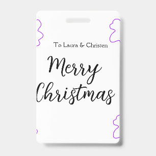 Crachá Feliz Natal adicionar nome texto presente personal
