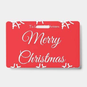 Crachá Feliz Natal adicionar nome texto presente personal