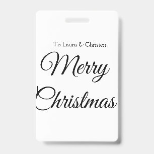 Crachá Feliz Natal adicionar nome texto presente personal