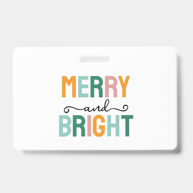 Crachá Feliz Natal Clássico Único Minimalista Simples (Frente)