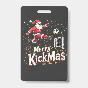 Crachá Feliz Natal Engraçado Amantes do Futebol Claus
