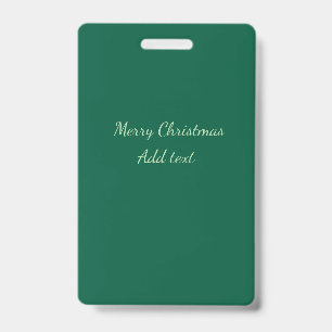 Crachá Feliz Natal verde plano fundo solo feriado