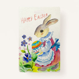 Crachá Felz pascoa. Belo coelho, ovos brancos