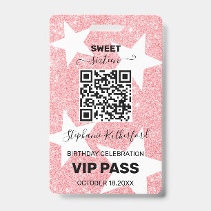 Crachá Festa com VIP PASS personalizado
