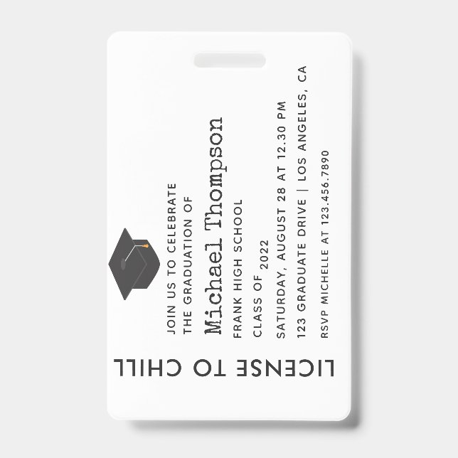 Crachá Festa de formatura VIP Pass (Frente)