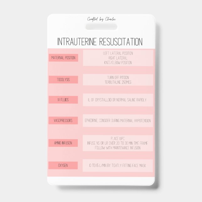 Crachá Fetal Monitoring Nurse Reference Badge (Frente)