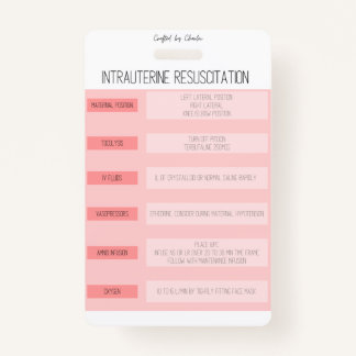 Crachá Fetal Monitoring Nurse Reference Badge