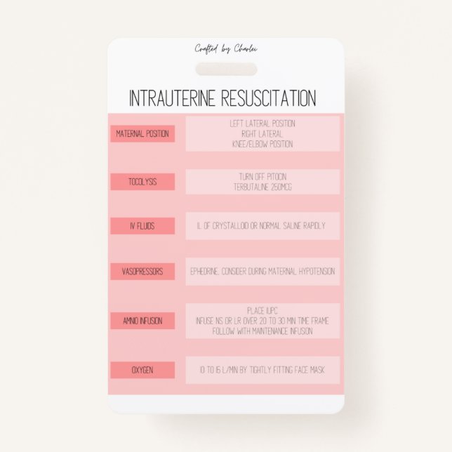 Crachá Fetal Monitoring Nurse Reference Badge (Frente)