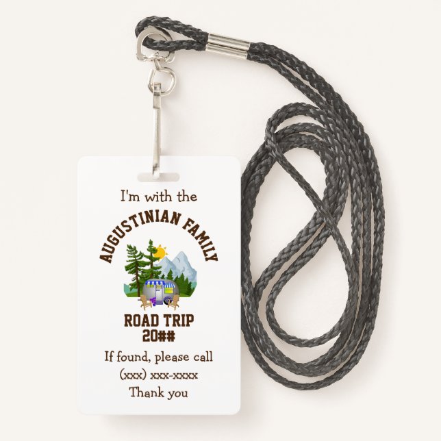 Crachá FILHO PERDIDO EM Viagem da Família (Frente com cordão)