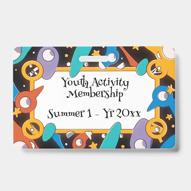 Crachá Filiação ao Acampamento de Atividades para Jovens (Frente)