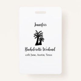 Crachá Fim de semana de solteira clube da árvore de coco