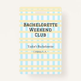 CRACHÁ FIM DE SEMANA RETRÔ PARA NOIVAS CLUB AZUL AMARELO 