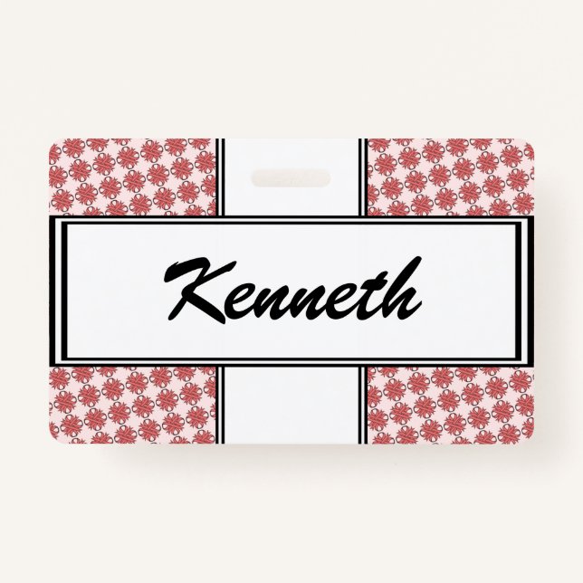 Crachá Fita de Véu Rosa, Fita por Kenneth Yoncich (Frente)