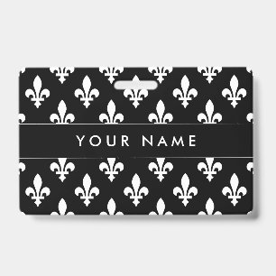Crachá Fleur de Lis Pattern, Francês, Real, Branco
