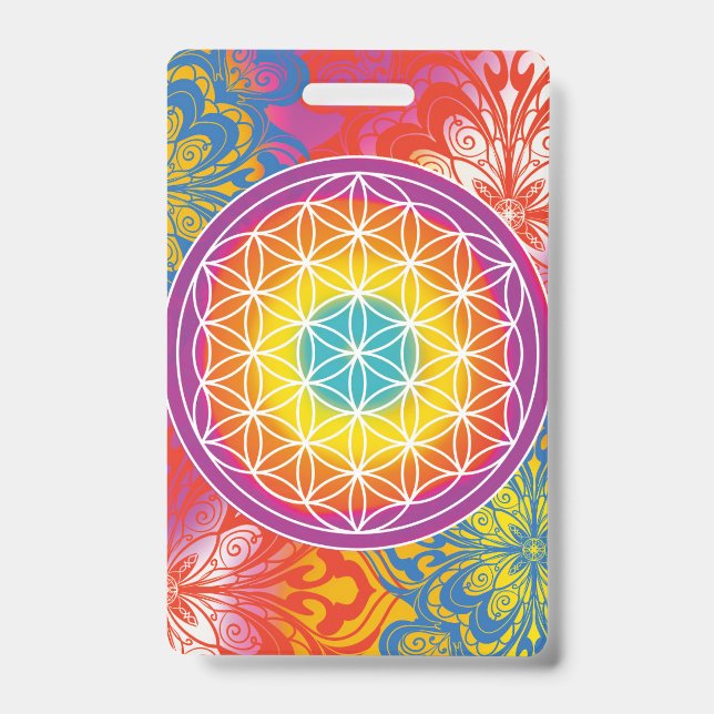 Crachá Flor da vida mandala zen (Frente)