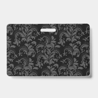 Crachá Floral Preto Elegante