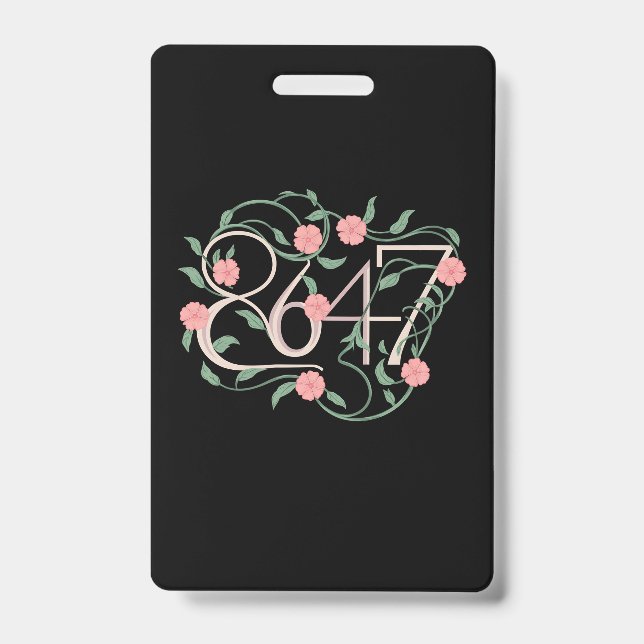 Crachá Floral Sutil Anti Trump 8647 86 47 Boho (Frente)