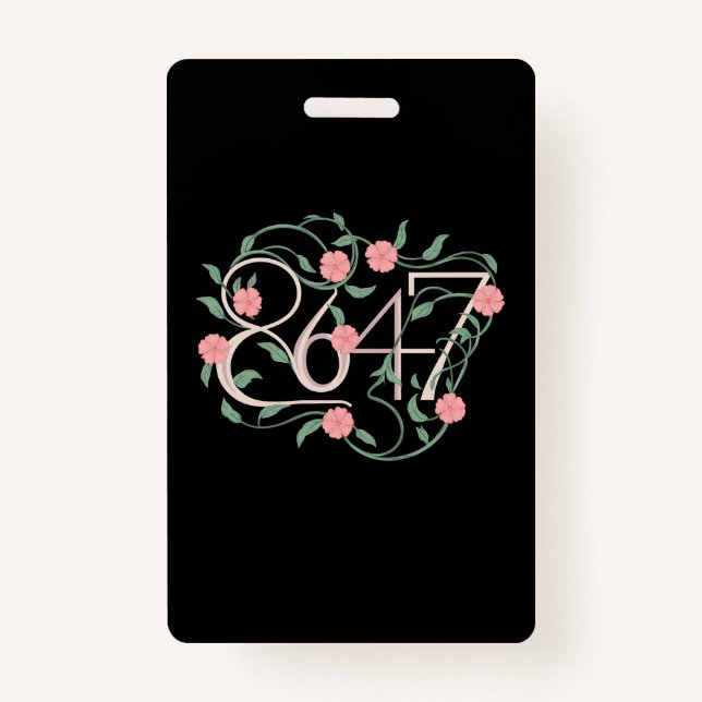 Crachá Floral Sutil Anti Trump 8647 86 47 Boho (Frente)