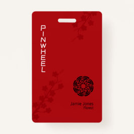 Crachá Floral Vermelho Negrito