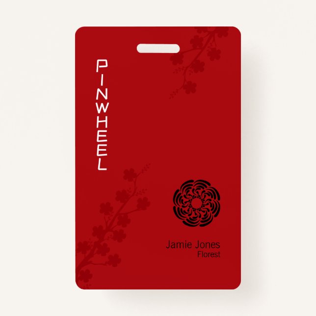 Crachá Floral Vermelho Negrito (Frente)