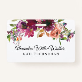 Crachá Floral Wildflower Nail Technician