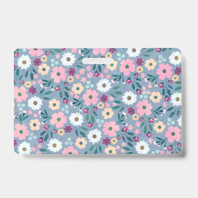 Crachá Flores bonito, cor-de-rosa, botânicas (Frente)