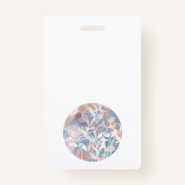 Crachá Flores Brancas de Aquarela (Frente)
