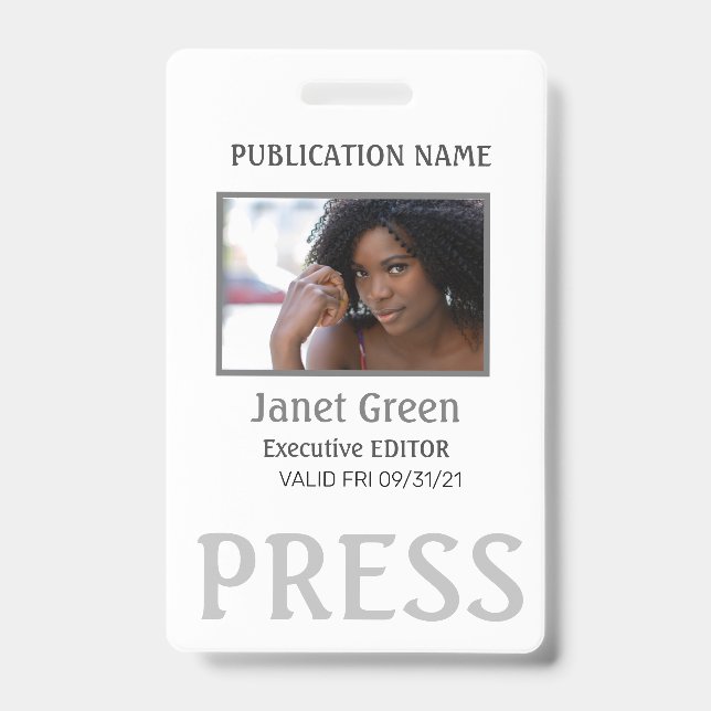 Crachá Folha de Impressão Personalizada simples para ID d (Frente)