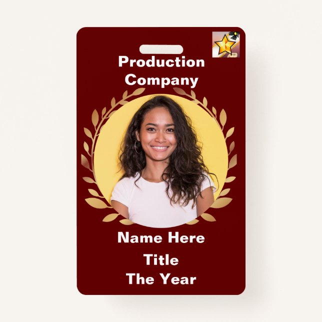 Crachá Folha Dourada vermelha (Frente)