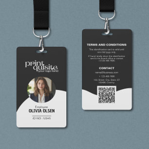 Crachá Formal Preto e Branco para Negócios e Event