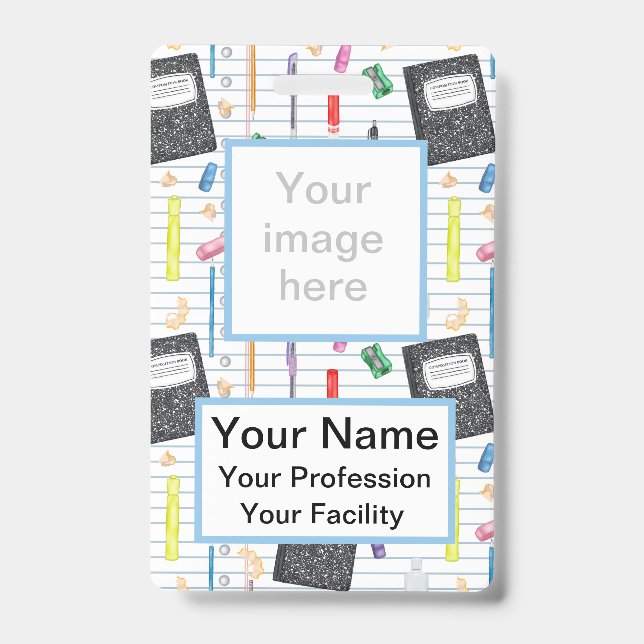 Crachá Fornecimentos de Escrevendo Personalizados - Crach (Frente)