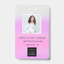 Crachá Foto com Código de Barras Ombre ID Cuidado de Saúd