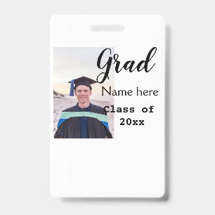 Crachá foto de formatura parabéns adicione seu nome moder