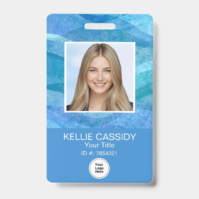 Crachá Foto de Funcionário com Estilo ID Empresarial Pers (Frente)