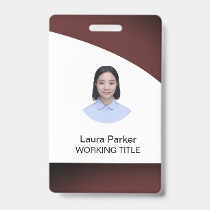 Crachá Foto de funcionário de negócios personalizada text