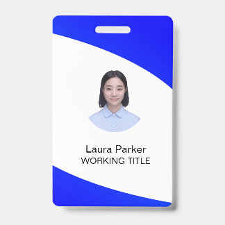 Crachá Foto de Funcionário de Negócios Personalizada Text