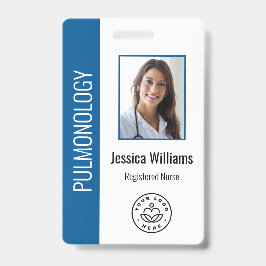 Crachá Foto de Funcionário Personalizada Azul Branco Crac