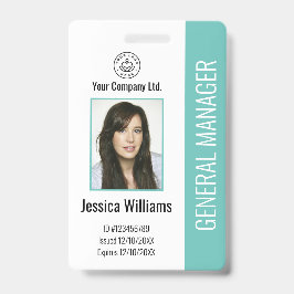 Crachá Foto de Funcionário Personalizada, Código de Barra