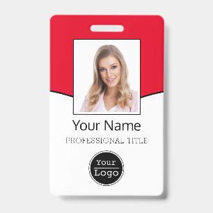 Crachá Foto de funcionário personalizada, código de barra