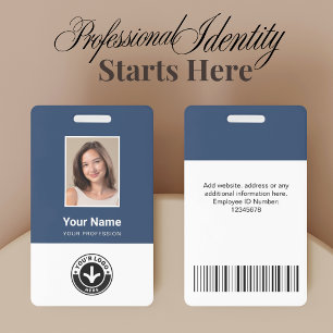 Crachá Foto de Funcionário Personalizada, Código de Barra