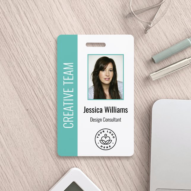 Crachá Foto de Funcionário Personalizada, Código de Barra (Criador carregado)