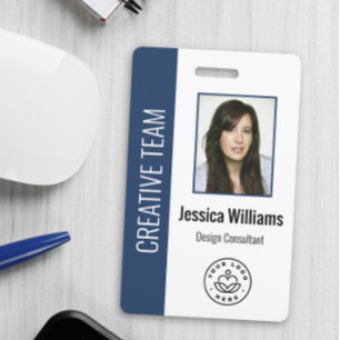 Crachá Foto de Funcionário Personalizada, Código de Barra