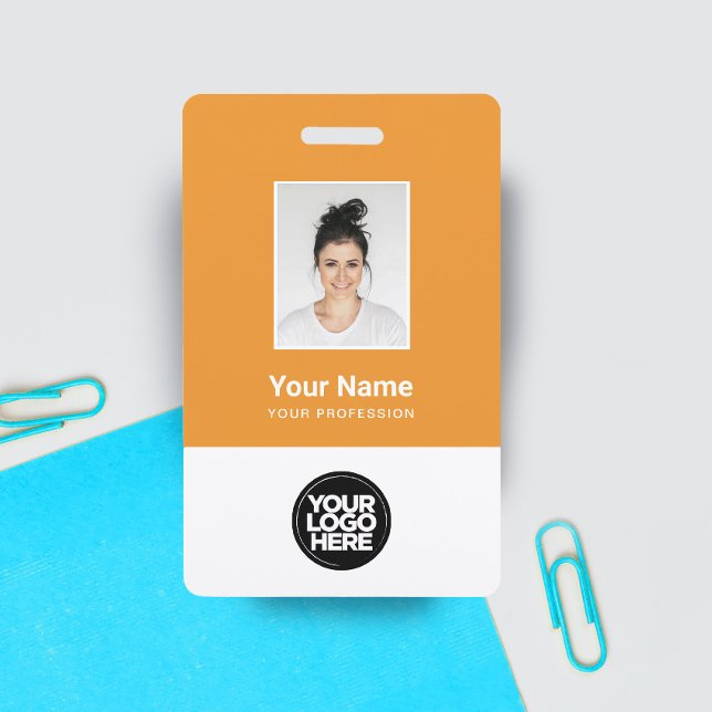 Crachá Foto de Funcionário Personalizada, Código de Barra (Criador carregado)