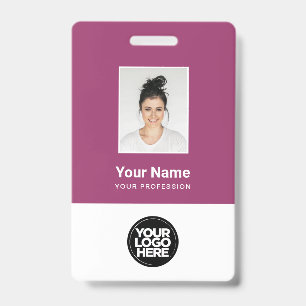 Crachá Foto de funcionário personalizada, código de barra