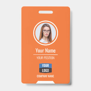 Crachá Foto de Funcionário Personalizada, Código de Barra