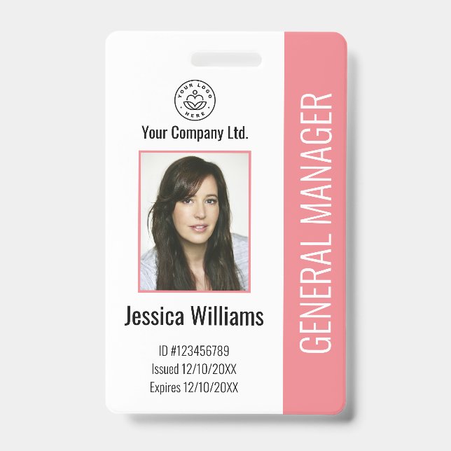 Crachá Foto de Funcionário Personalizada, Código de Barra (Frente)