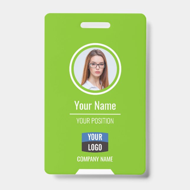Crachá Foto de Funcionário Personalizada, Código de Barra (Frente)